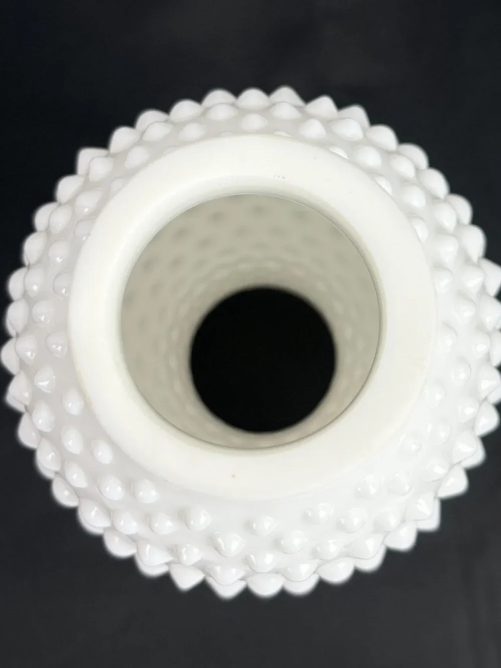 Two Vintage Fenton White Milk Glass Hobnail Lamp Chimney Shade 7.5